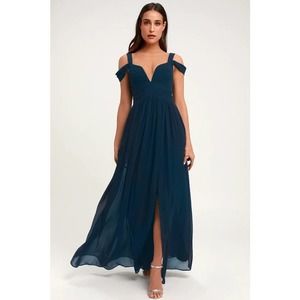 Elegance Navy Blue Maxi Dress 